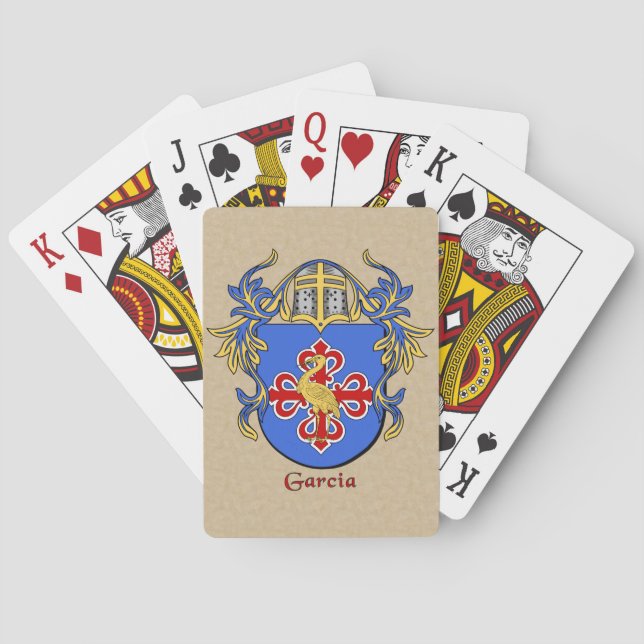 Baraja De Cartas Escudo heráldico de García con manchado (Reverso)