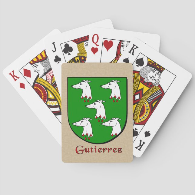 Baraja De Cartas Escudo heráldico de Gutierrez (Reverso)