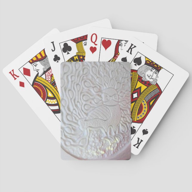 Baraja De Cartas Escultura de nieve de pavo real, Hotel de Glace, Q (Reverso)