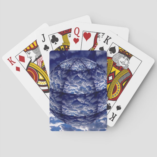 Baraja De Cartas Esfera 3D de nube abstracta (Reverso)