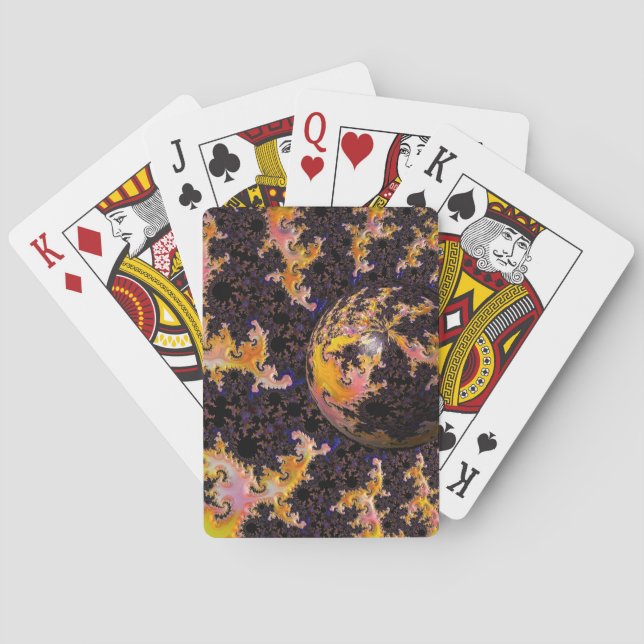 Baraja De Cartas Esfera de Tormenta de Fuego Fractal (Reverso)