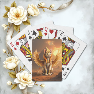 Baraja De Cartas Esfinge De Gato Aguila Mística - Arte De Fantasía 