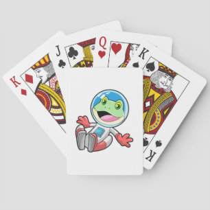 Baraja De Cartas Espacio de vestuario de astronauta de rana