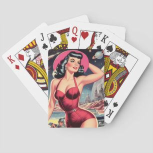 Baraja De Cartas Espacio Sci-fi Pin-up
