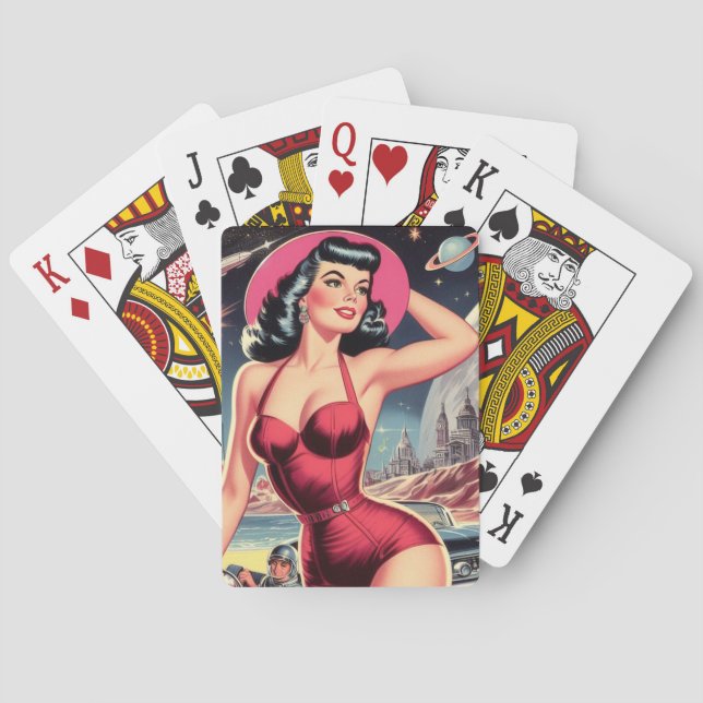 Baraja De Cartas Espacio Sci-fi Pin-up (Reverso)