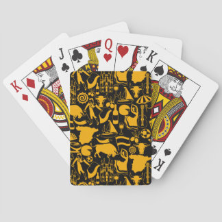 Baraja De Cartas España y tradiciones españolas negro y Naranja