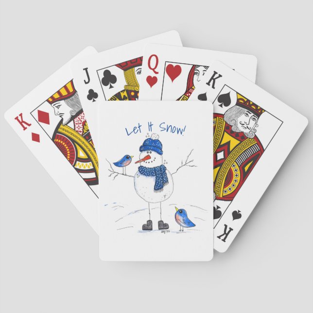 Baraja De Cartas Espectacular muñeco de nieve de largo alcance (Reverso)