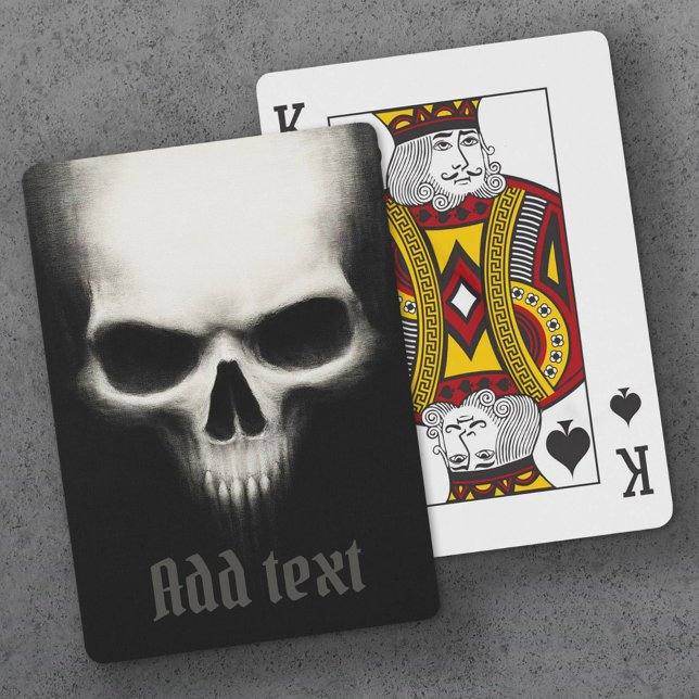 Baraja De Cartas Espeluznante cráneo negro (Creepy ghost skull black dark poker cards)