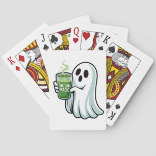 Baraja De Cartas Espeluznante Fantasma Bebiendo Matcha