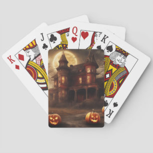 Baraja De Cartas Espeluznante Mansión Victoria Diseño Halloween