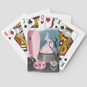 Baraja De Cartas Espeluznante plan de Halloween Grave Yard y Spider