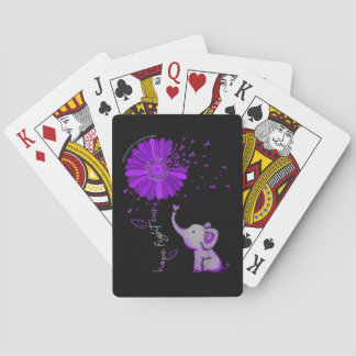 Baraja De Cartas Esperanza contra la cinta morada del elefante Alzh