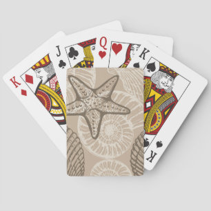Baraja De Cartas Espinosa de mariscos y conchas en beige