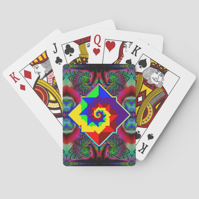 Baraja De Cartas Espiral del arcoiris digital (Reverso)