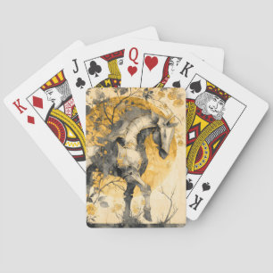 Baraja De Cartas Espíritu Botánico Vintage White Horse Flores Vines
