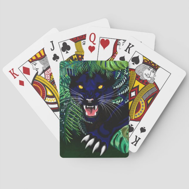 Baraja De Cartas Espíritu de pantera negra de la jungla (Reverso)