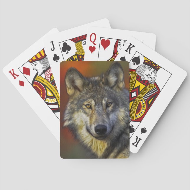 Baraja De Cartas Espíritu del lobo - Regalos de fotos de lobos de T (Reverso)