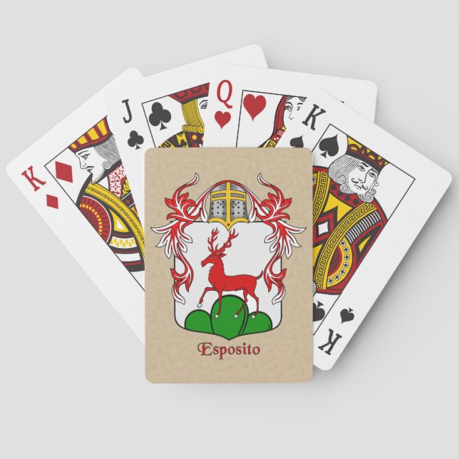 Baraja De Cartas Esposito Escudo heráldico y Mantle (Reverso)