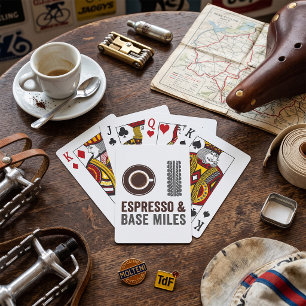 Baraja De Cartas Espresso y Base Millas Ciclista Amante del Café