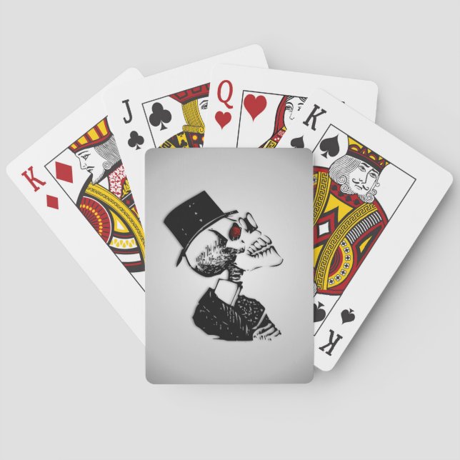 Baraja De Cartas Esqueleto de ojos rojos (Reverso)