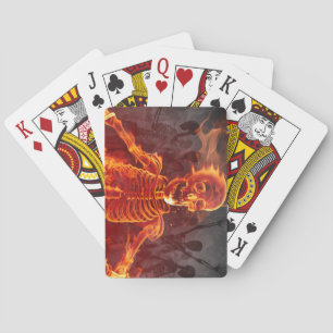 Baraja De Cartas Esqueleto en llamas