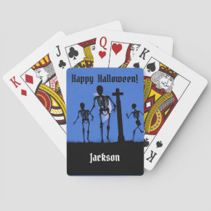 Baraja De Cartas Esqueletos espeluznantes en cementerio