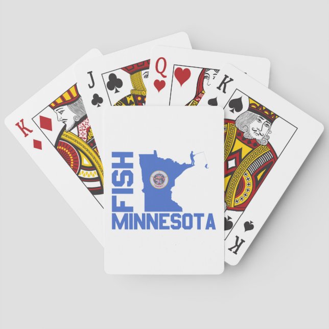 Baraja De Cartas Esquema de estado de Pescado Minnesota (Reverso)