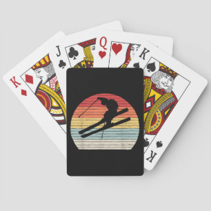 Baraja De Cartas Esquiar de invierno retro vintage
