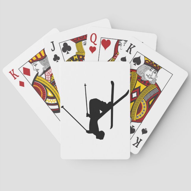 Baraja De Cartas Esquiar silueta negra (Reverso)