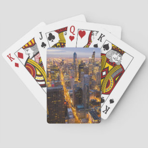 Baraja De Cartas Esquina del centro de Chicago al atardecer