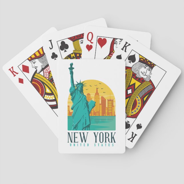 Baraja De Cartas Esquina elegante de Nueva York (Reverso)