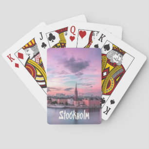 Baraja De Cartas Esquina nocturna de la capital de Estocolmo