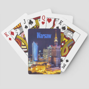 Baraja De Cartas Esquina nocturna de Varsovia Polonia