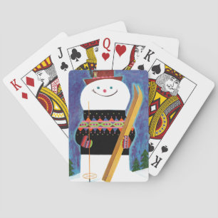 Baraja De Cartas Esquís para el muñeco de nieve