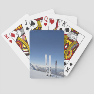 Baraja De Cartas Esquís y esquí postes