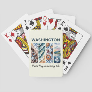 Baraja De Cartas Estado de Washington - Misty & Mug sobre la marea 