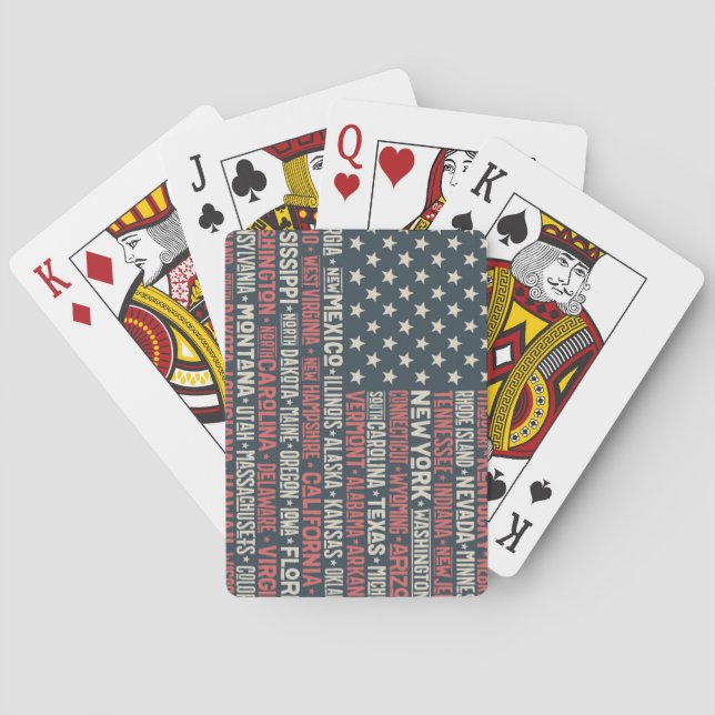Baraja De Cartas Estados Unidos De América |Estados y capitales (Reverso)