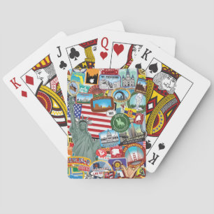 Baraja De Cartas Estados Unidos viajan modelo del pegatina