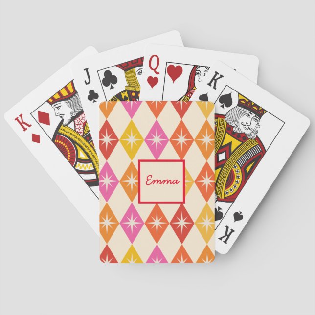 Baraja De Cartas Estallidos de mediados de siglo en Personalizado d (Reverso)