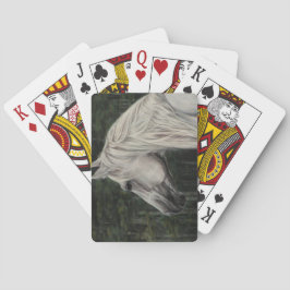 Baraja De Cartas Estallión gris mirando a distancia