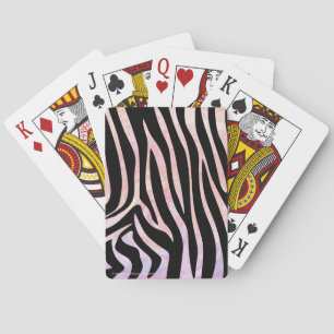 Baraja De Cartas Estampa de cebra negra y rosa