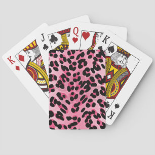 Baraja De Cartas Estampa de Guepardo Rosa RAB Rockabilly