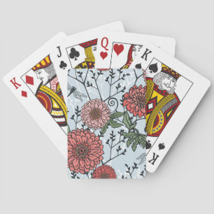 Baraja De Cartas Estampado de flores 3