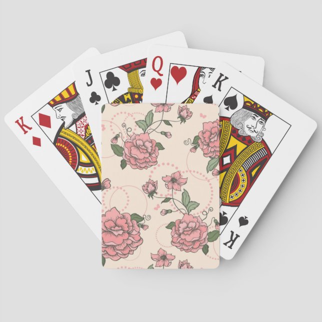 Baraja De Cartas Estampado de flores 5 2 (Reverso)