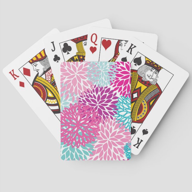 Baraja De Cartas Estampado de flores brillante 2 (Reverso)