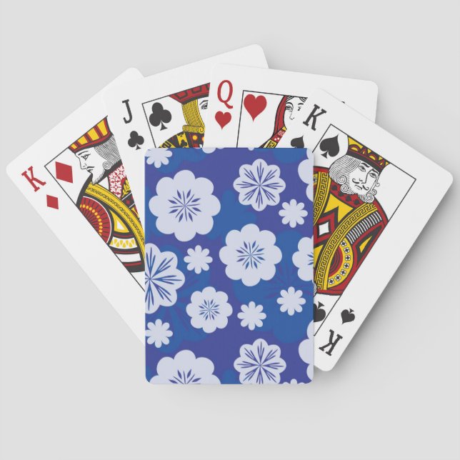 Baraja De Cartas estampado de plores (Reverso)
