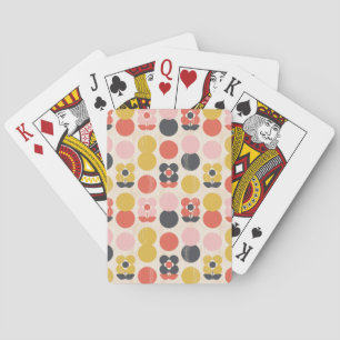 Baraja De Cartas Estampado de plores moderno de los mediados de