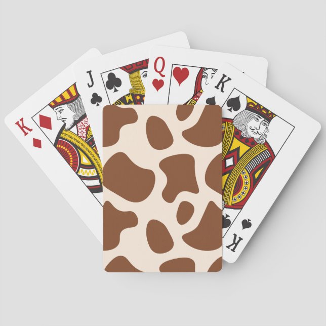 Baraja De Cartas Estampado de vaca rosa y marrón (Reverso)