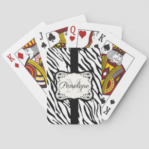 Baraja De Cartas Estampado de zebra lindo