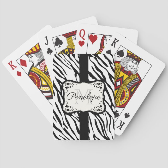 Baraja De Cartas Estampado de zebra lindo (Reverso)